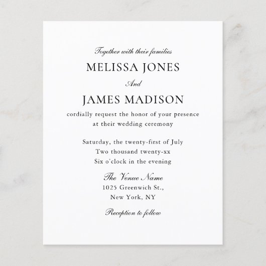Classic Script Elegant QR Code 4 Photo Wedding Flyer (Voorkant)