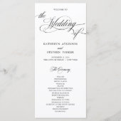 Classic Script Elegant Wedding Ceremony Program Programma (Voorkant)