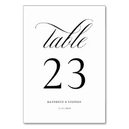 Classic Script Elegant Wedding Table Number 23 Kaart