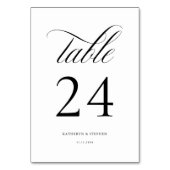 Classic Script Elegant Wedding Table Number 24 Kaart (Achterkant)