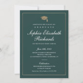 Classic Script Gold Photo Graduation Invitation (Devant)