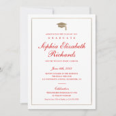 Classic Script Gold Photo Graduation Invitation (Devant)