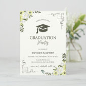 Classic Script Gold Photo Graduation Invitation (Debout devant)