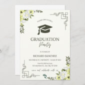 Classic Script Gold Photo Graduation Invitation (Devant / Derrière)