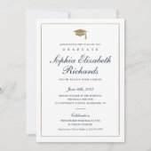 Classic Script Gold Photo Graduation Invitation (Devant)