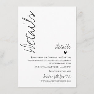 Classic Script Mariage Détails Carte de boîtier