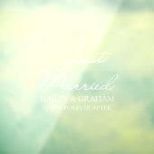 Classic Script Minimalist net getrouwd bruiloft Raamsticker (Vel 3)