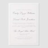 Classic Script Minimalist Wedding Invitation Vellum Uitnodigingen (Voorkant)