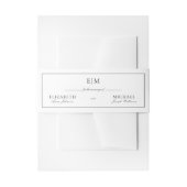 Classic Script Monogram Black Weddenschap Uitnodigingen Wikkel (Voorkant Voorbeeld)