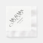 Classic Script Mr. en Mrs Wedding Servet (Voorkant)