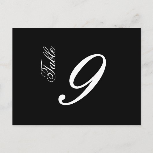 Classic Script Tabelnummers (wit / zwart) Briefkaart (Voorkant)