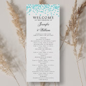Classic Script Trouwprogramma Confetti Turquoise Kaart