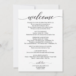 Classic Script Wedding Itinerary - Weddenschap Kaart
