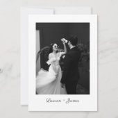 Classic Script Wedding Photo Thank You Card Bedankkaart (Voorkant)