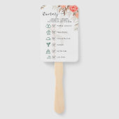 Classic Script Wedding Programma en Tijdlijn Hand  Handwaaier (Achterkant)