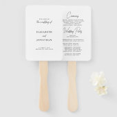 Classic Script Wedding Programma Handwaaier (Voorkant en achterkant)