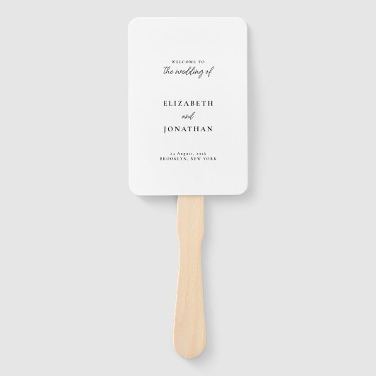 Classic Script Wedding Programma Handwaaier (Voorkant)