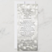 Classic Script Wedding Programma Zilveren Bokeh Li (Achterkant)