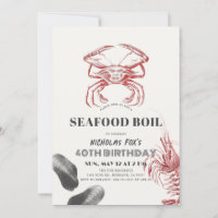 Classic Seafood Boil Verjaardag uitnodiging