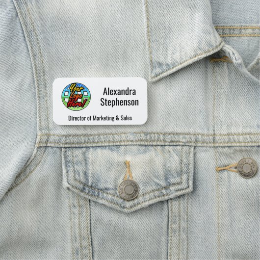 Classic Side Logo Custom Personalized Business Naamplaatje (In situ)