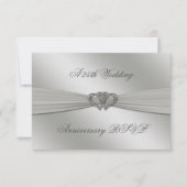 Classic Silver 25e anniversaire Mariage RSVP (Devant)