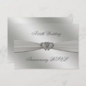 Classic Silver 25e anniversaire Mariage RSVP (Devant / Derrière)