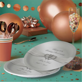 Classic Silver 25th Wedding Jubileum Borden Papieren Bordje