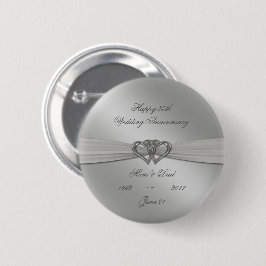Classic Silver 25th Wedding Jubileum Button