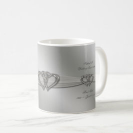 Classic Silver 25th Wedding Jubileum Coffee Mok