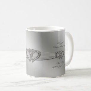 Classic Silver 25th Wedding Jubileum Coffee Mok