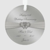 Classic Silver 25th Wedding Jubileum Ornament (achterkant)