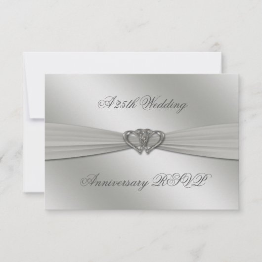 Classic Silver 25th Wedding Jubileum RSVP (Voorkant)