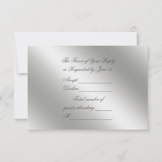Classic Silver 25th Wedding Jubileum RSVP (Achterkant)