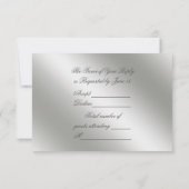 Classic Silver 25th Wedding Jubileum RSVP Kaartje (Achterkant)