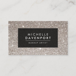 Classic Silver Glitter make-up artiest Visitekaart Visitekaartje