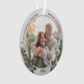 Classic Silver Lijst Foto 1 Kerstmis samen Ornament (voorkant)
