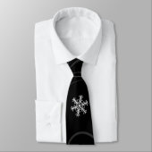 Classic Silver, White en Black Snowflake Monogram Stropdas (Gebonden)