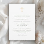 Classic Simple Elegant Christian Cross Wedding Kaart