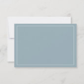 Classic Simple Elegant RSVP avec Dusty Blue Edging (Dos)