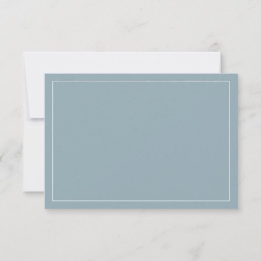 Classic Simple Elegant RSVP avec Dusty Blue Edging (Dos)