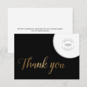 Classic Simple Gold noir Votre logo ici Merci (Devant / Derrière)