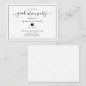 Classic Simple Graduation Party Invitation Insert (Devant / Derrière)
