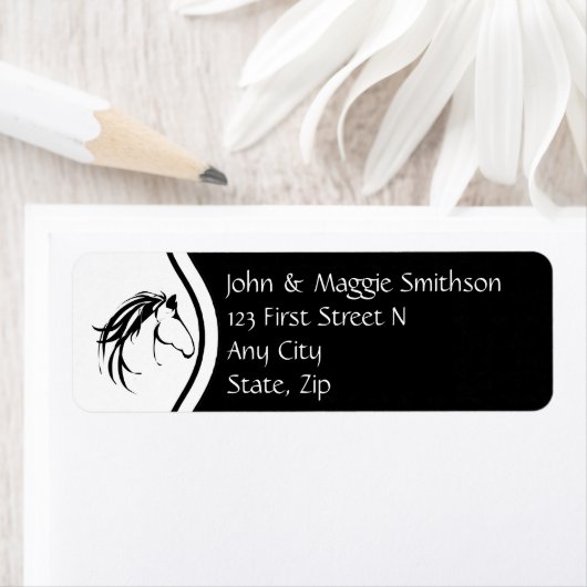 Classic Simple Modern Horse Silhouette Logo Etiket (Insitu)