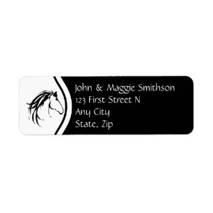 Classic Simple Modern Horse Silhouette Logo Etiket