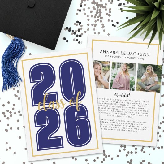 Classic Simple Script Afstuderen Foto Afstuderen Aankondiging