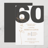 Classic Simple Sixty Modern Adult Birthday Kaart (Voorkant / Achterkant)