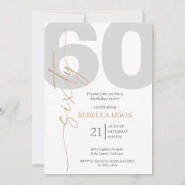 Classic Simple Sixty Modern Adult Birthday Kaart