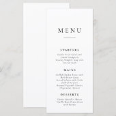Classic Simple Wedding Menu Card (Voorkant / Achterkant)