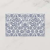 Classic Slate Grey Floral Damask Visitekaartjes (Achterkant)