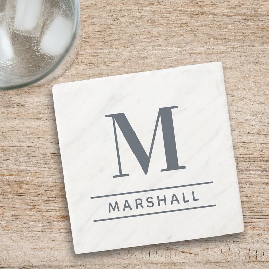 Classic Slate Personalized Family Monogram Initiaa Stenen Onderzetter